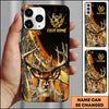 BlueJose Hunting Phone Case Trophy Buck Gold Lightning Orange Camo Hunting Art Personalized Name Phone Case (4 colors)