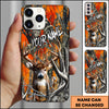 BlueJose Hunting Phone Case Realistic Whitetail Deer In Deep Forest Camo Background Personalized Name Phone Case (6 colors)