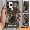 BlueJose Hunting Phone Case Christian Cross Deer Faith Hunting Camo Design Personalized Name Phone Case (6 colors)