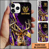 BlueJose Hunting Phone Case Trophy Buck Gold Lightning Orange Camo Hunting Art Personalized Name Phone Case (4 colors)