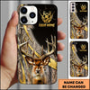 BlueJose Hunting Phone Case Trophy Buck Gold Lightning Orange Camo Hunting Art Personalized Name Phone Case (4 colors)
