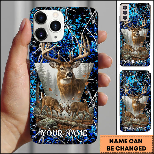 BlueJose Deer Hunting Forest Buck Rustic Camo Art Multicolor Options Personalized Name 3D Phonecase
