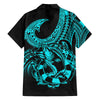 BlueJose Fish Hook Tattoo Pattern Hawaiian Shirt (4 Colors)