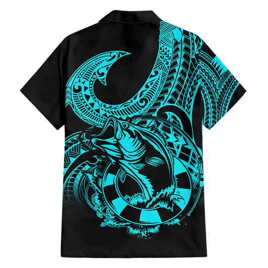 BlueJose Fish Hook Tattoo Pattern Hawaiian Shirt (4 Colors)