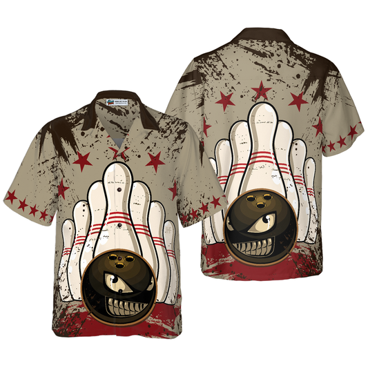BlueJose Bowling Ball Vintage Background Hawaiian Shirt