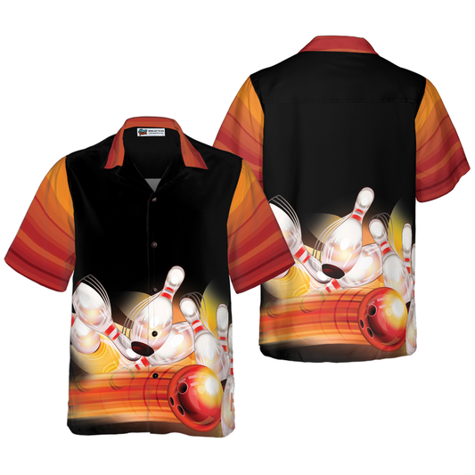 BlueJose Bowling Ball And Pin Hawaiian Shirt