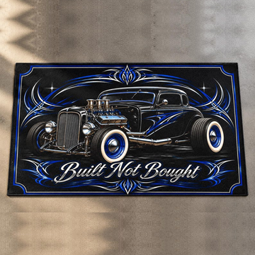 BlueJose Hot Rod 'Built Not Bought' Car Rug