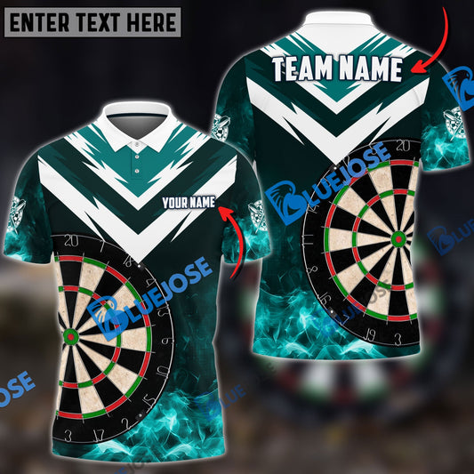BlueJose Darts Fire Thunder Arrow Pattern Personalized Name Shirt (6 Colors)