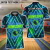 BlueJose Bowling And Pins Bowshit Neon Strike Customized Name, Team Name 3D Shirt (4 Colors)