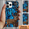 BlueJose Whitetail Deer Leather Patch Hunting Camo Multicolor Options Personalized Name 3D Phonecase
