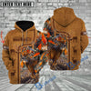 BlueJose Deer Hunting Brown Leather Camouflage Stitched Western Personalized Name 3D Hoodie (4 Colors)