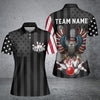 BlueJose Eagle American Flag Bowling and Pins Multicolor Personalized Name Team Name 3D Shirt