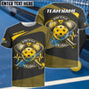 BlueJose Born To Play Pickleball Heartbeat Custom Name & Team 3D Shirt (4 Colors)