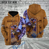 BlueJose Deer Hunting Brown Leather Camouflage Stitched Western Personalized Name 3D Hoodie (4 Colors)