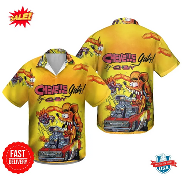 BlueJose Rat Fink Rattail Hot Rod Button Shirt