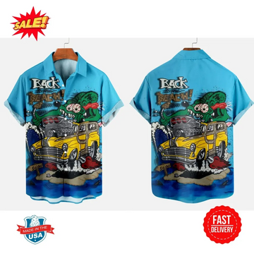 BlueJose Rat Fink Button Shirt - Legendary Car Culture Art, Flames, Speed & Greaser