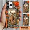 BlueJose Whitetail Deer Rustic Woodland Back View Personalized Name 3D Phone Case (5 Colors)