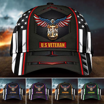 BlueJose Premium U.S Veteran Cap 3D Multicolor