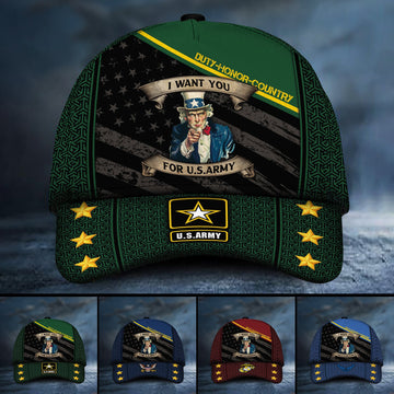 BlueJose Premium Multiple US Military Services Veteran 3D Cap PVC281201