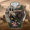BlueJose Premium U.S Multiple Service Veteran Zip Hoodie