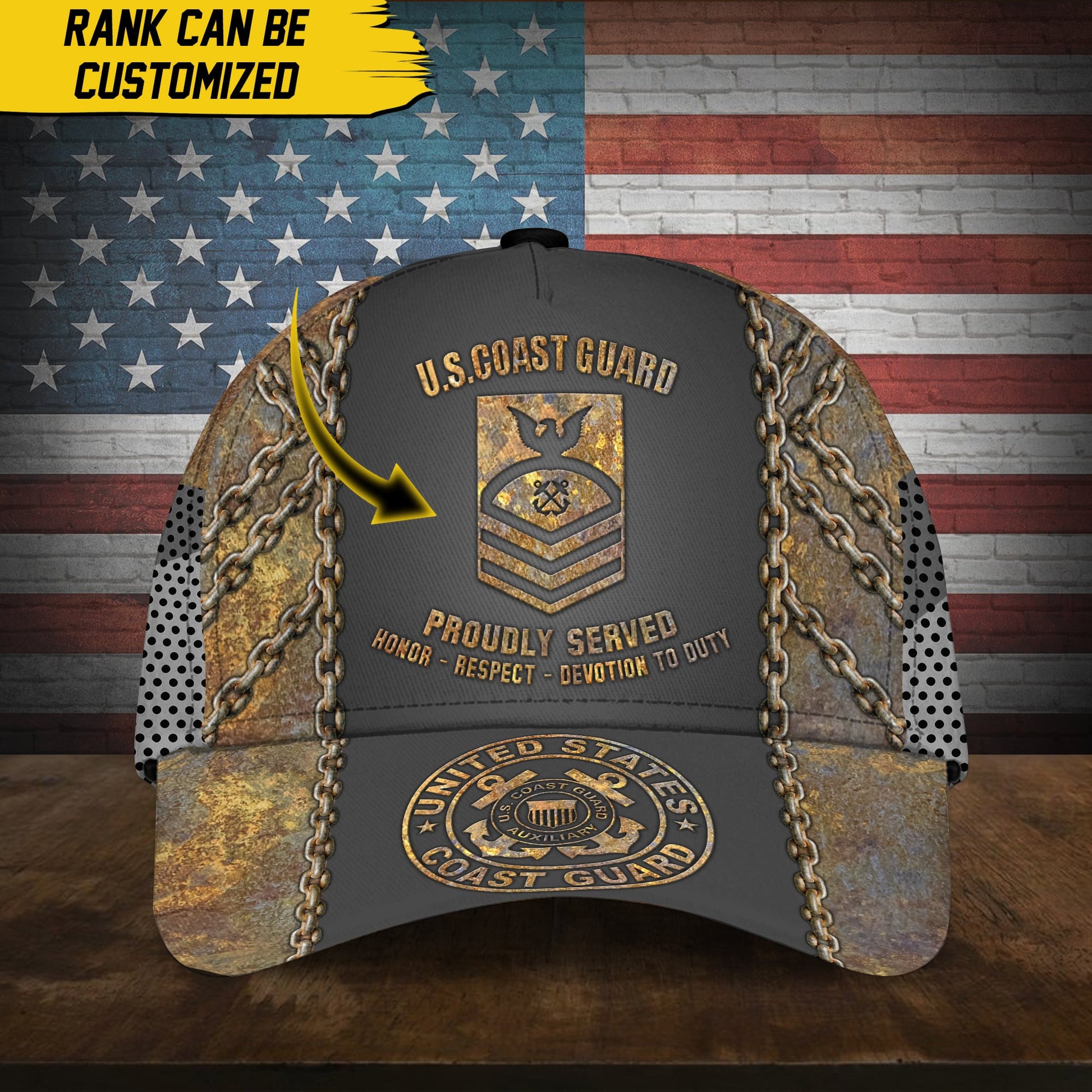 BlueJose Premium Personalise U.S Multiple Service Veteran 3D Cap PVC240301
