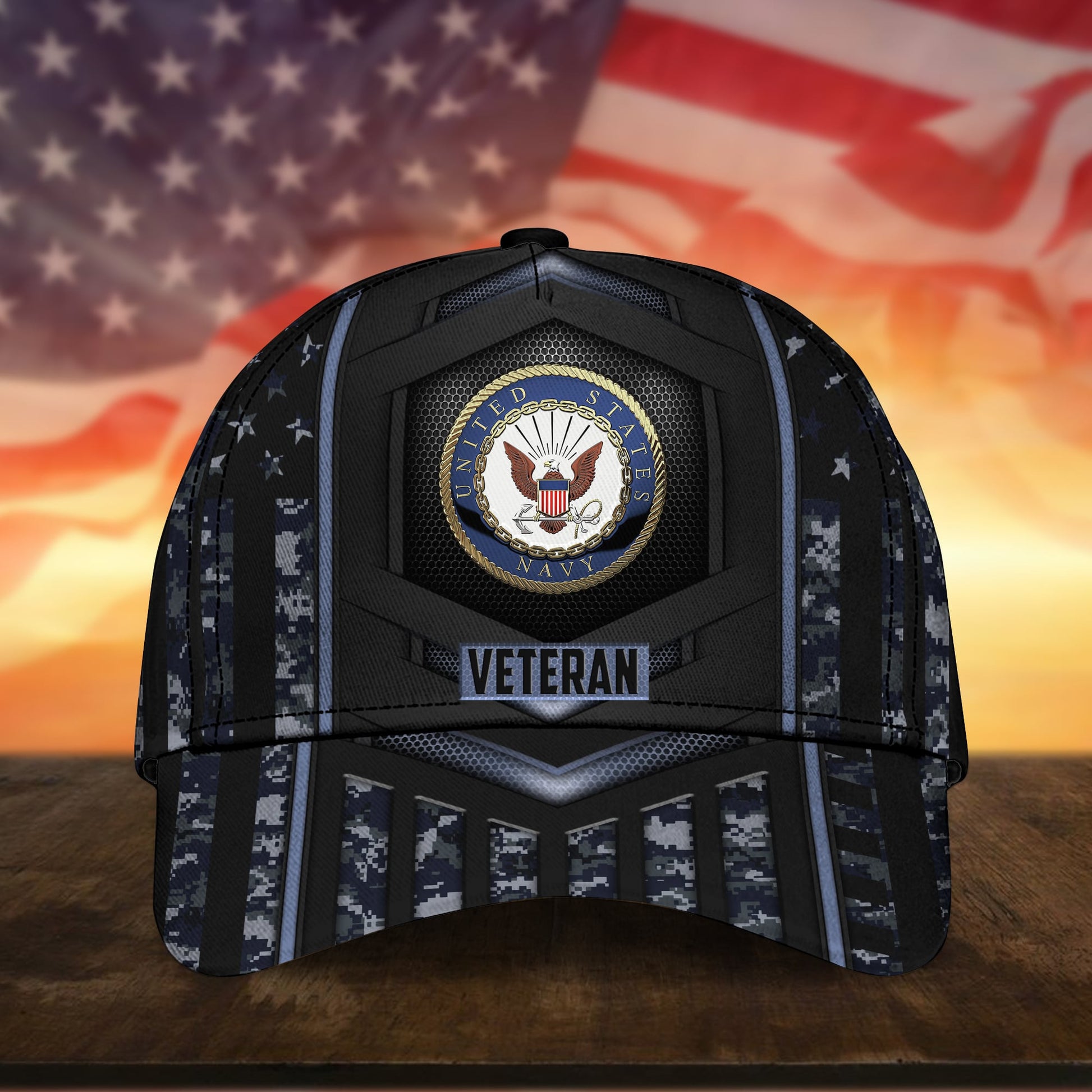 BlueJose Premium Camo Soldiers Multiservice U.S Veteran Cap NPVC070701