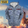 BlueJose Premium Personalised US Veteran Zip Hoodie