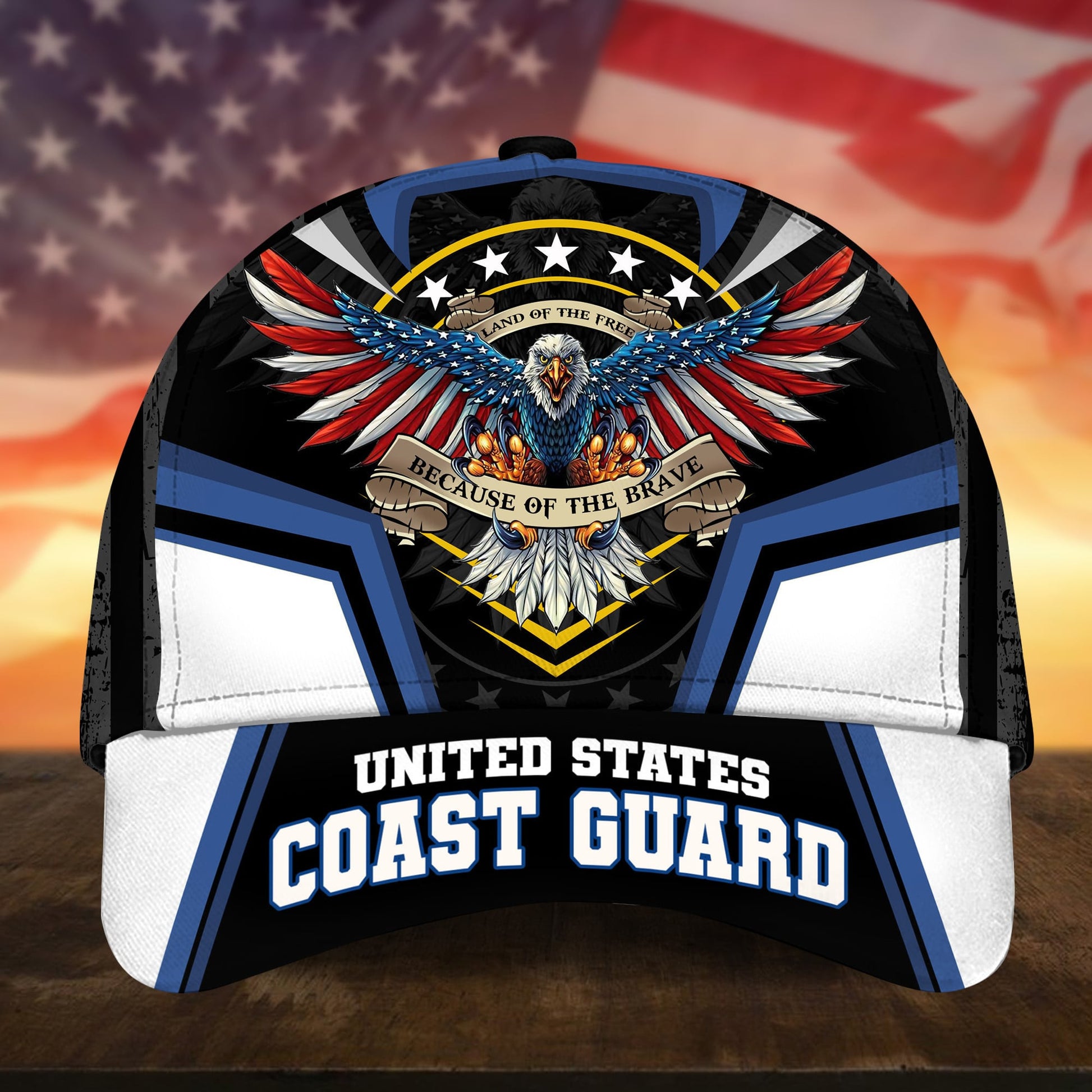 BlueJose Premium Land Of The Free Because Of The Brave US Veteran Cap APVC190701