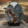 BlueJose Premium Proudly Served US Veteran Zip Hoodie