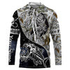 BlueJose Halloween Fish Reaper Skull Ice Fishing Winter Camo Custom Name Long Sleeve