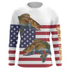 Bluejose Walleye Fishing American Flag Patriotic Customize Name All Over Print Shirts, 4Th Of July Fishing Shirt