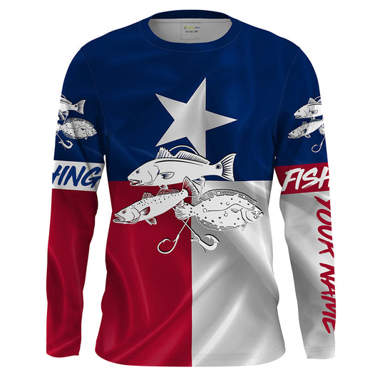 Bluejose Redfish Trout Flounder Texas Fishing Custom Name  Fishing Shirts