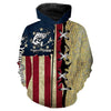 BlueJose Walleye Fishing American Flag Custome Name 3D Hoodie