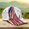 BlueJose Archery US Flag White Personalized Name Cap