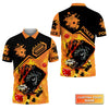 BlueJose Poker Royal Flush On Fire Personalized Name 3D Polo Shirt