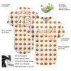 BlueJose Custom White White-Texas Orange 3D Pattern Design Halloween Pumpkins Funny Faces Baseball Jersey