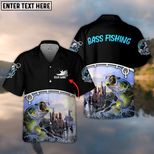 BlueJose Bass Fishing Personalized  All Over Print 3D Hawaiian Shirt