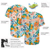 BlueJose Custom White White-Orange 3D Pattern Design Fruits Authentic Baseball Jersey